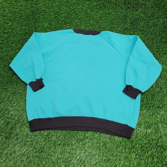 Vintage 80s Bentley-Fashions Ringer Sweatshirt Women 2XL 26x23 USA Baggy - Picture 5 of 11